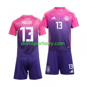 Koszulka Niemcy Thomas Muller 13 Dziecięcy Wyjazdowe Koszulki Piłkarskie Euro 2024 Krótki Rękaw
